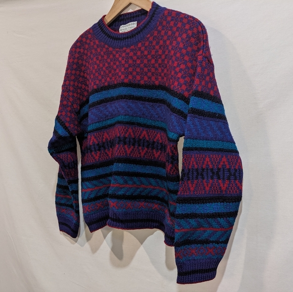 Nomadic Traders Colorful Thick Wool Sweater/Sweatshirt Size Small - Picture 2 of 8